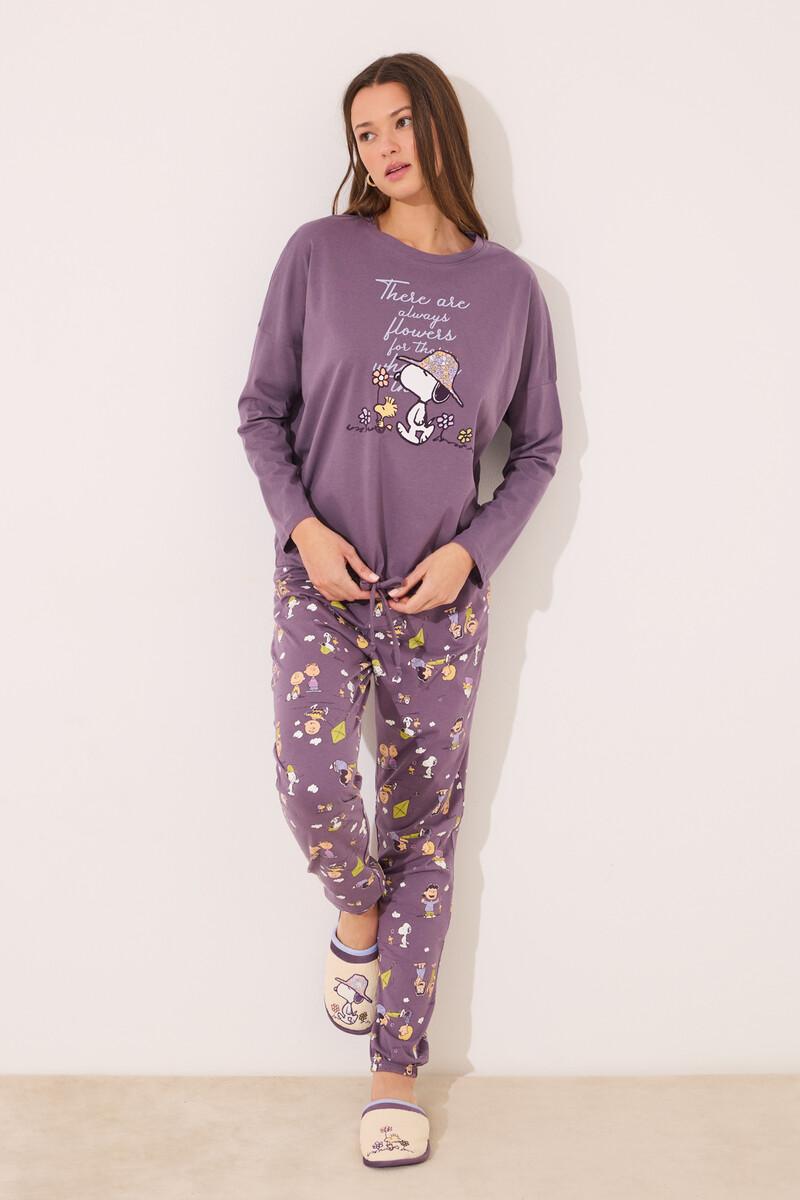 women'secret Pijama largo 100% algodón print Snoopy Descuento por venta flash