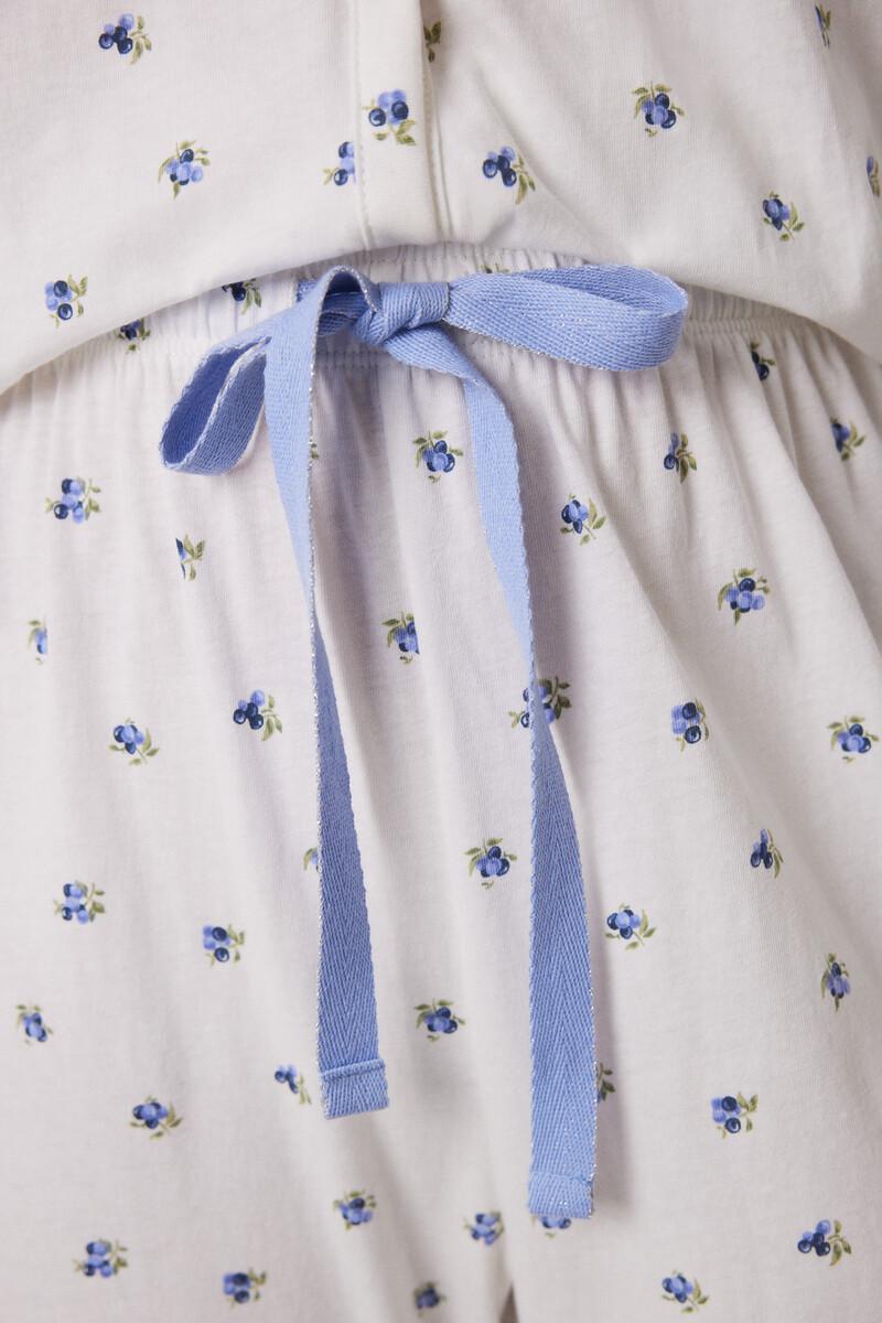 women'secret Pijama largo 100% algodón blanco flores Rebajas de fin de temporada