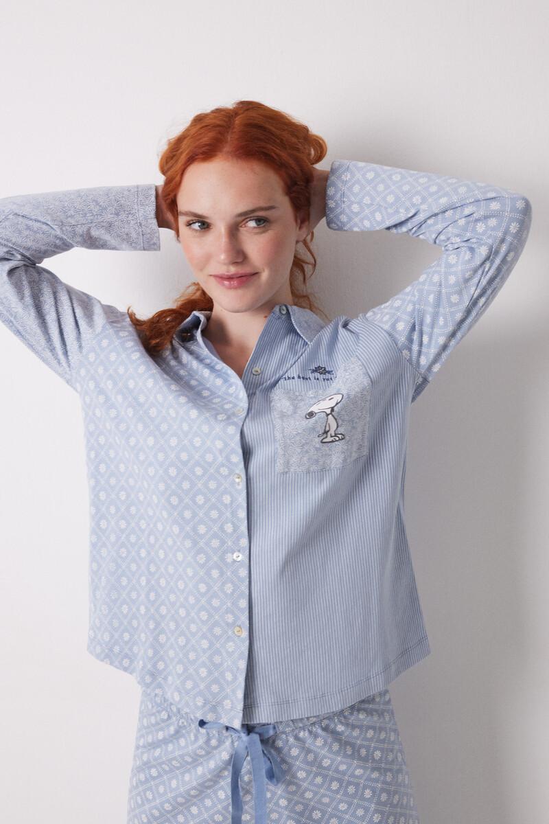 women'secret Pijama camisero largo 100% algodón rayas y flores Devoluciones gratuitas