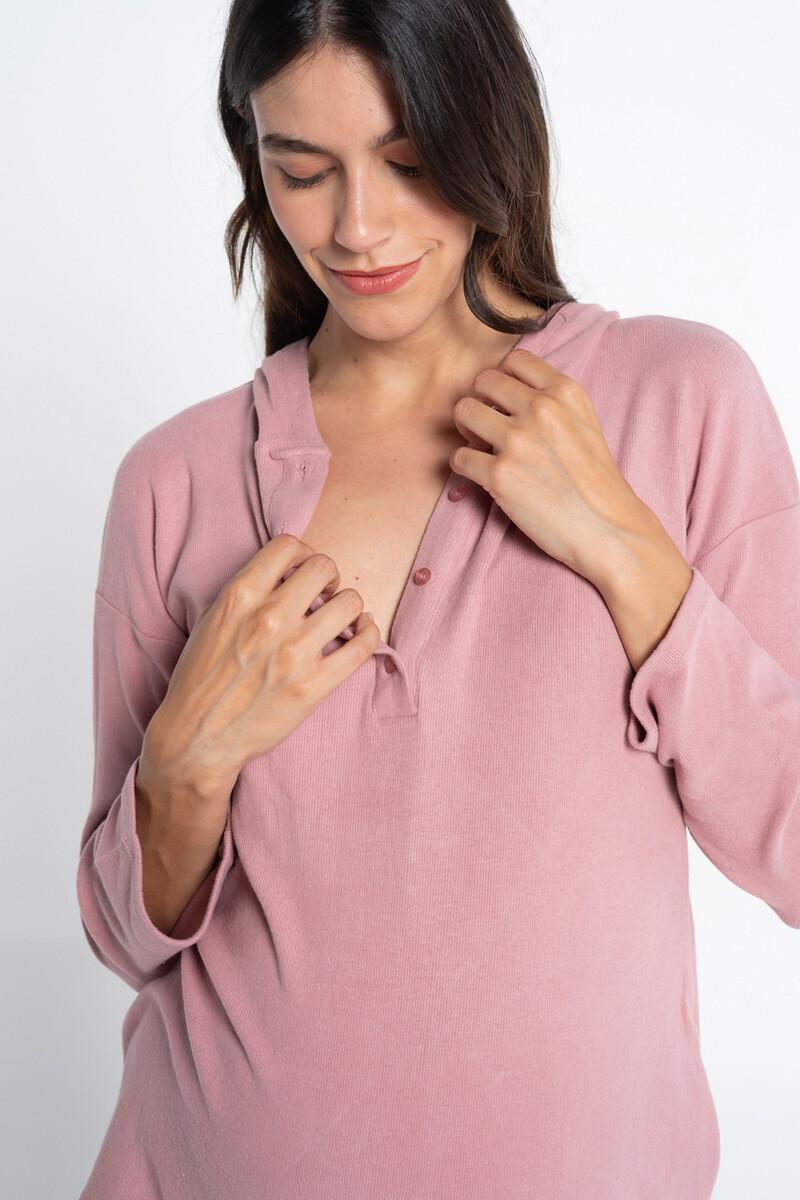 women'secret Pijama largo premamá de canalé con capucha Outlet