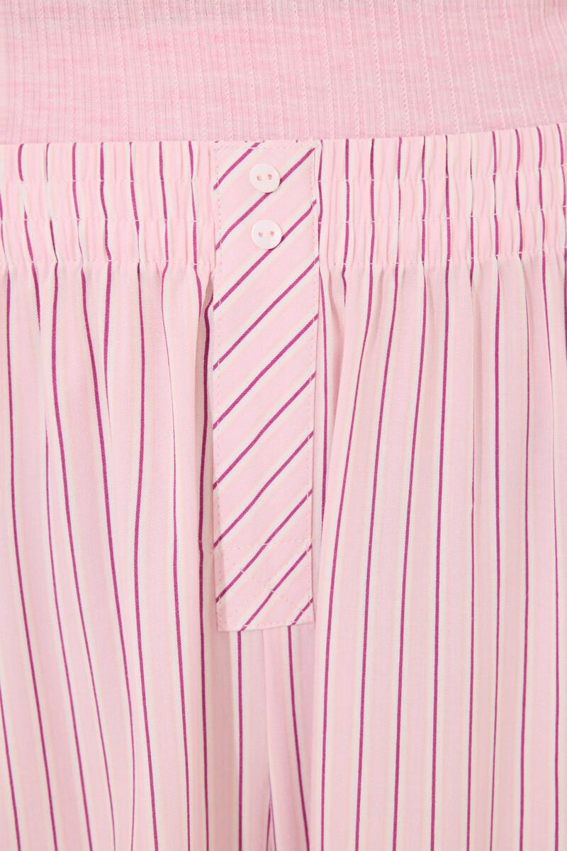 women'secret Pijama largo viscosa canalé rosa rayas En oferta