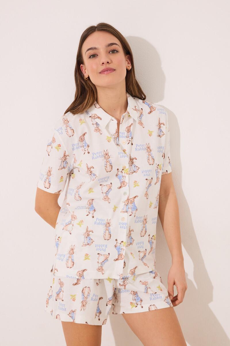 women'secret Pijama camisero corto 100% algodón "Peter Rabbit" Rebajas de fábrica