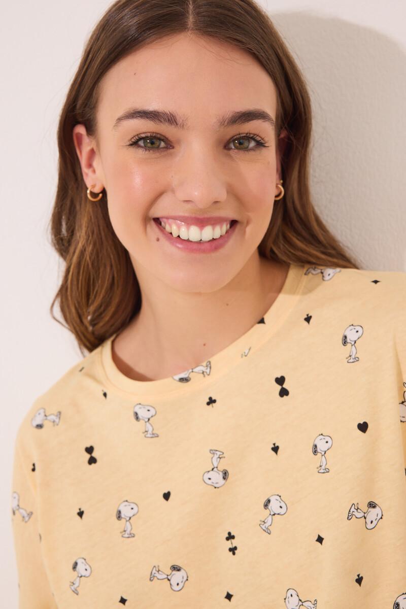 women'secret Pijama largo algodón Snoopy amarillo Los más vendidos