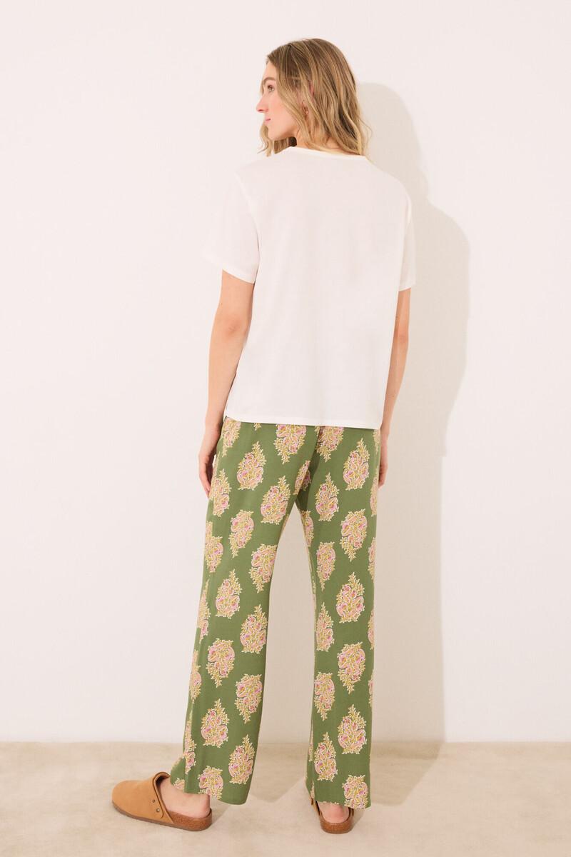 women'secret Pantalón largo lounge viscosa flores Ventas relámpago