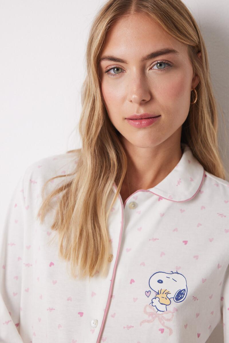 women'secret Camisón camisero 100% algodón rosa corazones Descuento