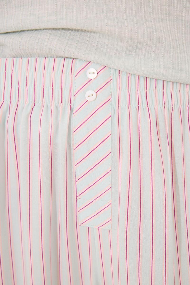 women'secret Pijama largo viscosa canalé verde rayas Mejor oferta