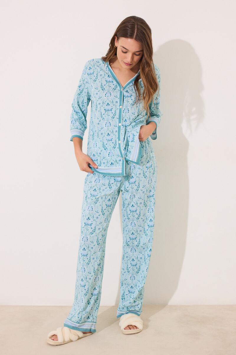 women'secret Pijama 100% algodón verde estampado flores COMPRAR AHORA