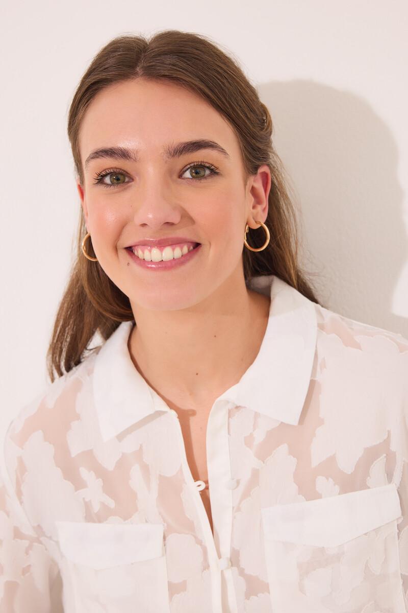 women'secret Pijama camisero largo satén blanco ÚLTIMAS EDICIONES