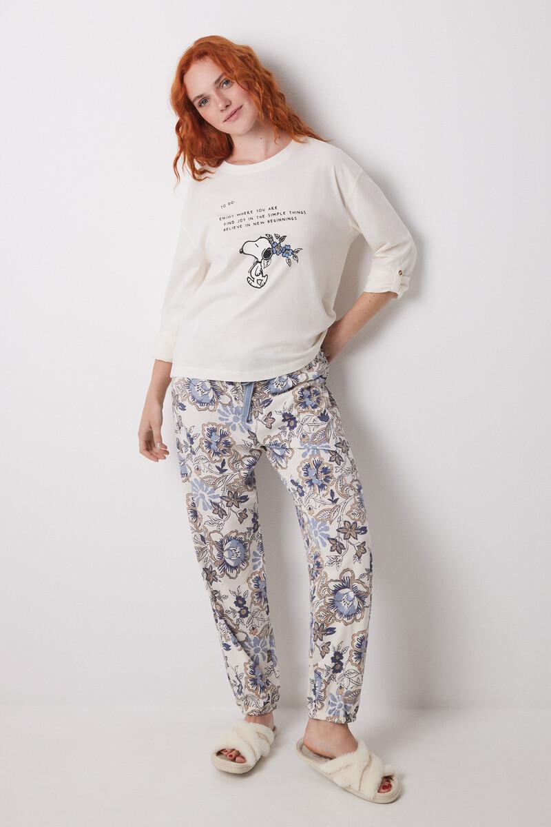women'secret Pantalón largo carrot 100% algodón flores Promoción por tiempo limitado