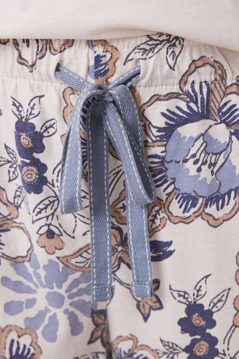 women'secret Pantalón largo carrot 100% algodón flores Promoción por tiempo limitado