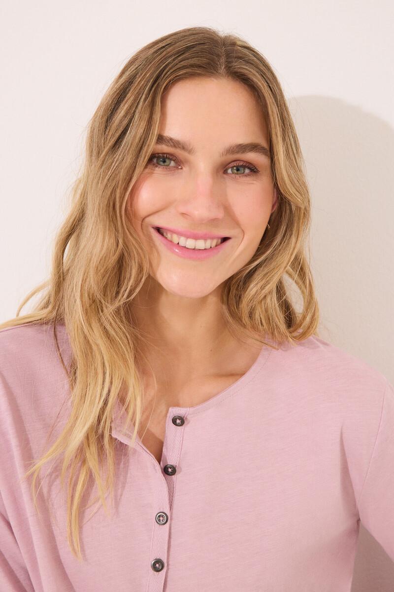 women'secret Camiseta lisa manga larga 100% algodón rosa Solo hoy