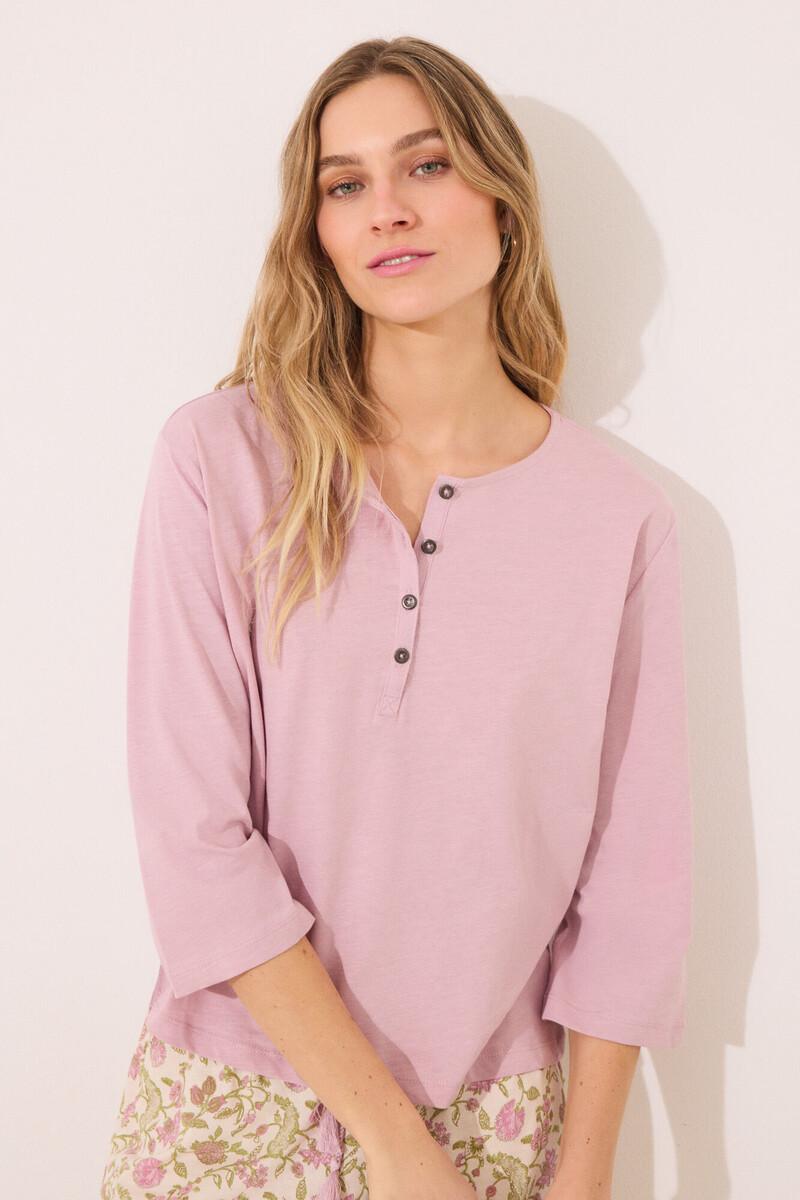 women'secret Camiseta lisa manga larga 100% algodón rosa Solo hoy
