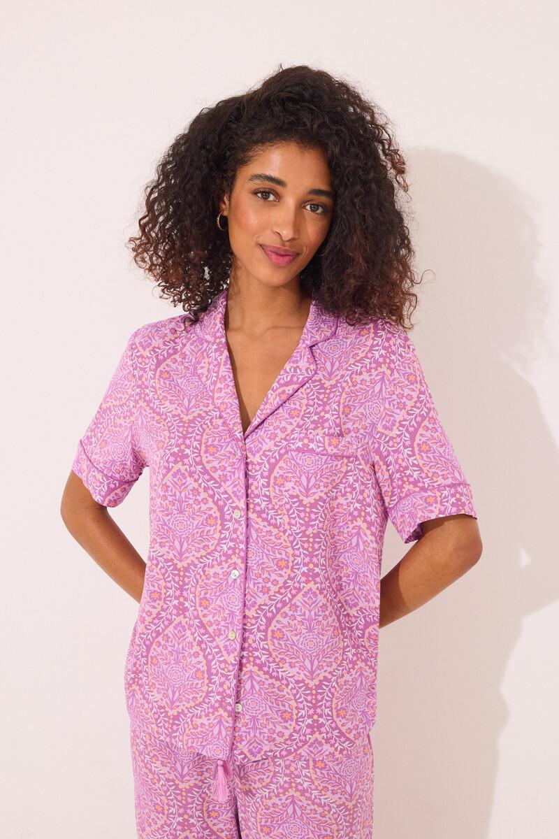 women'secret Pijama camisero viscosa estampado boho Promoción trimestral