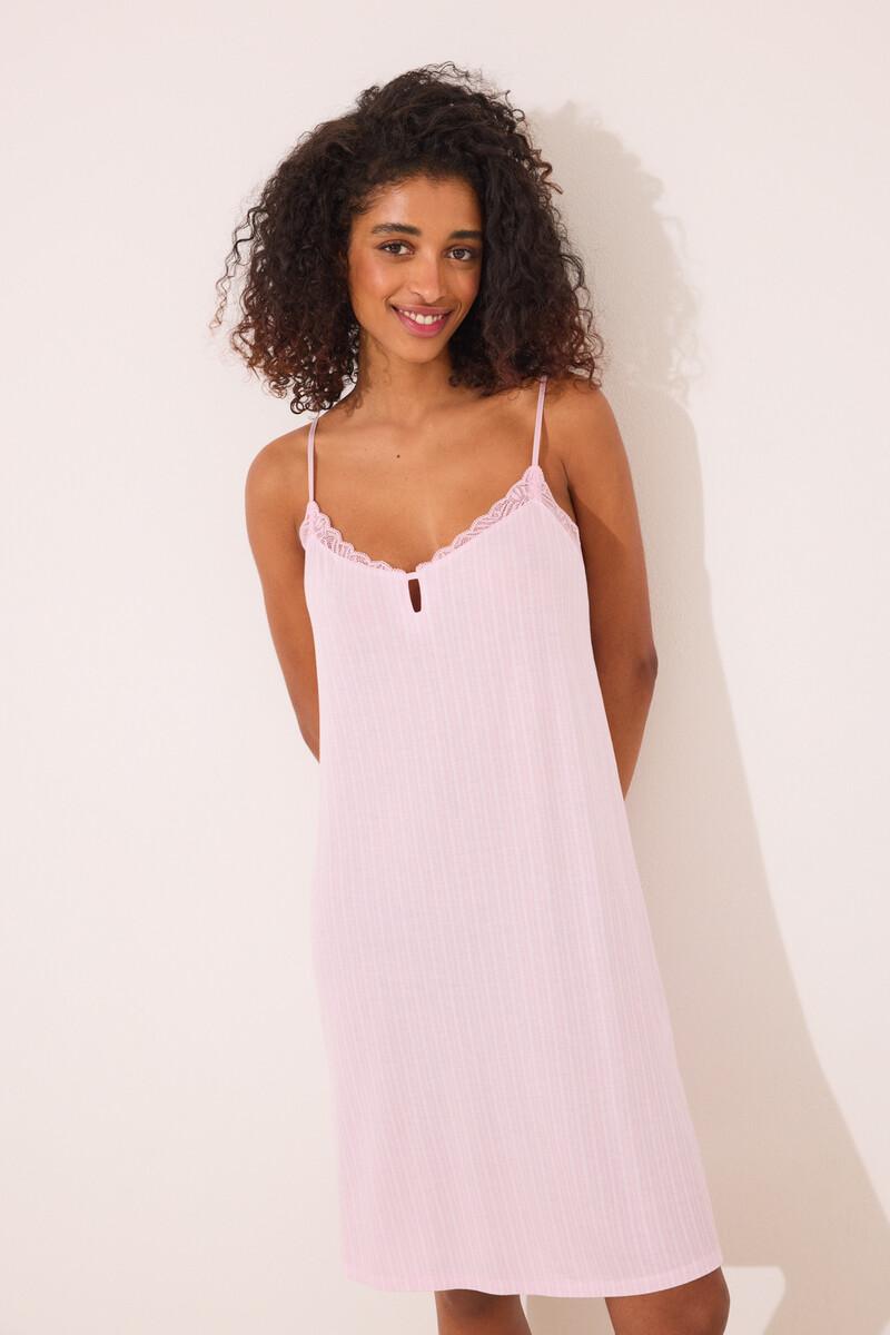 women'secret Camisón corto viscosa rosa