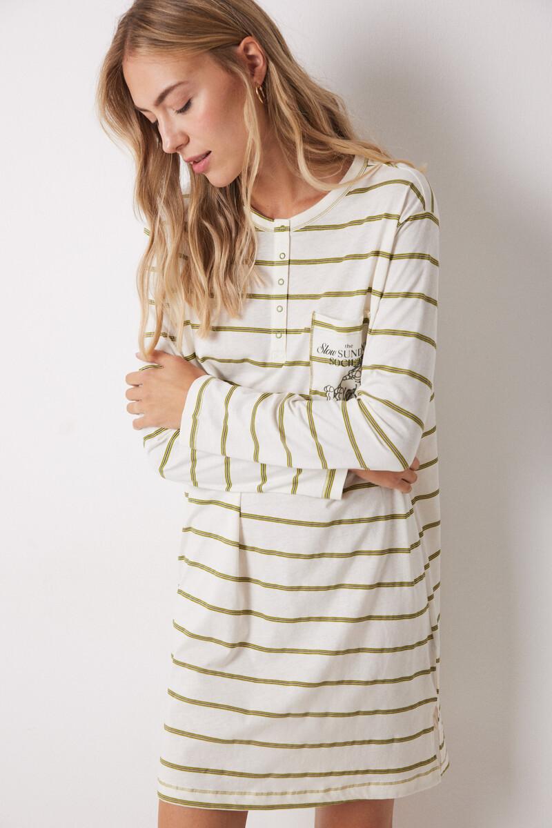 women'secret Camisón algodón rayas Garfield Liquidación
