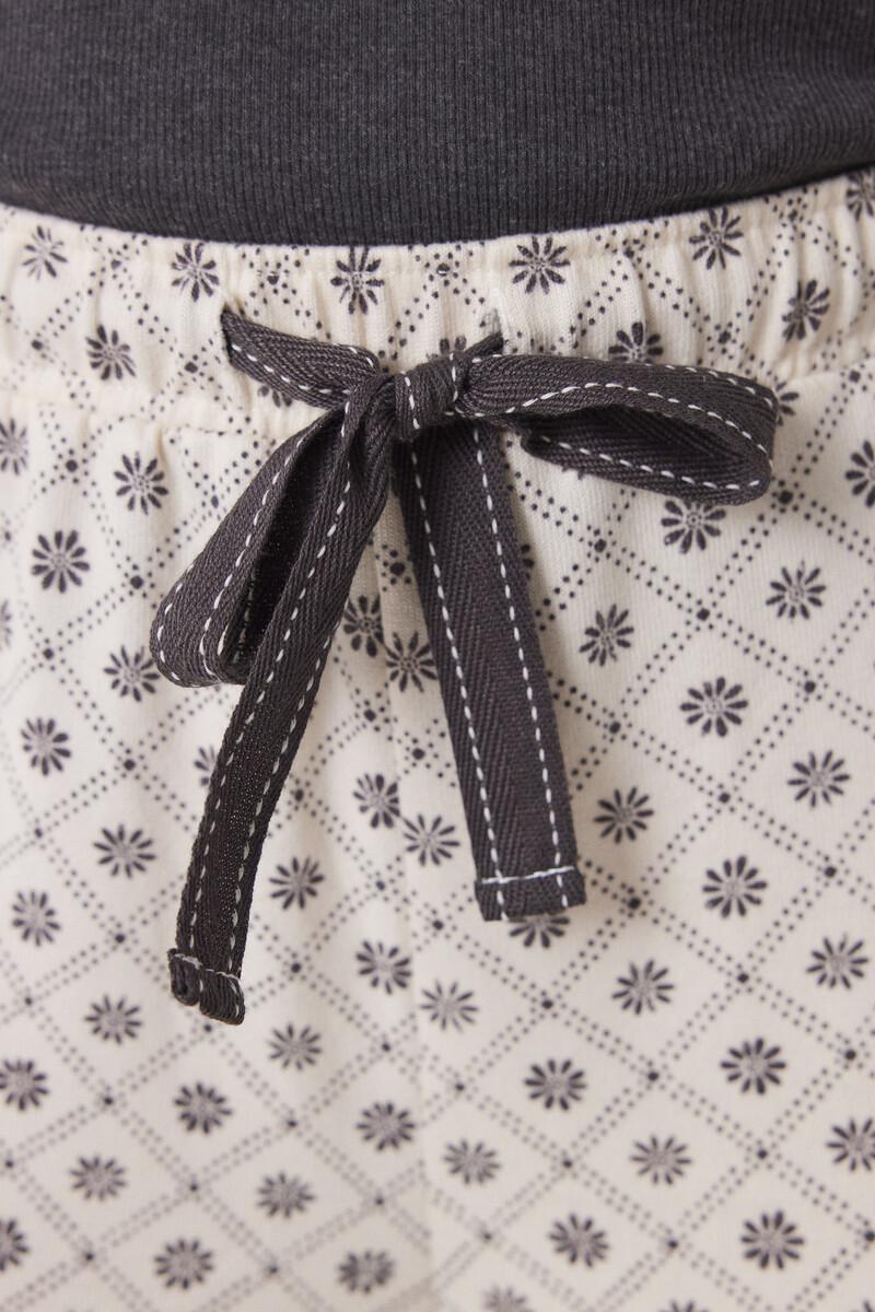 women'secret Pantalón largo carrot estampado cuadros y flores En oferta