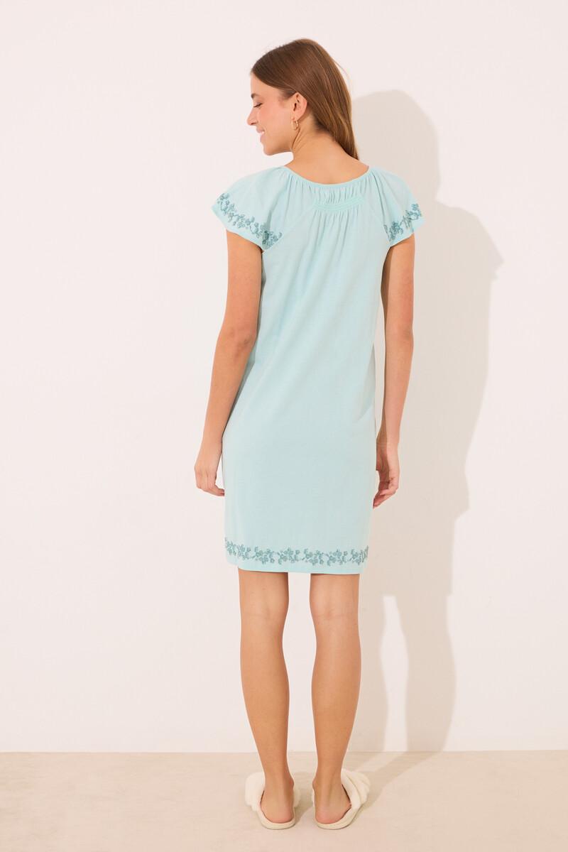women'secret Camisón corto 100% algodón verde bordado Oferta exclusiva