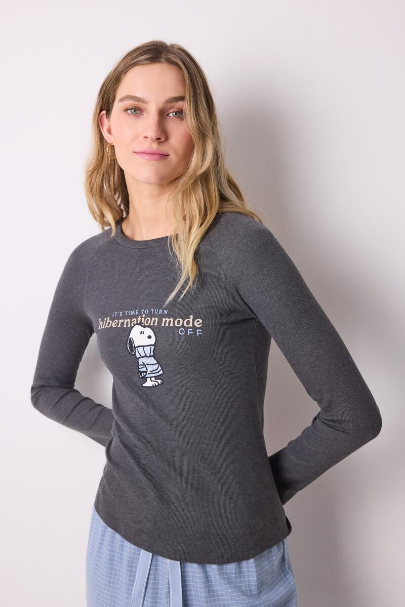 women'secret Camiseta manga larga canalé Snoopy Descuento por venta flash