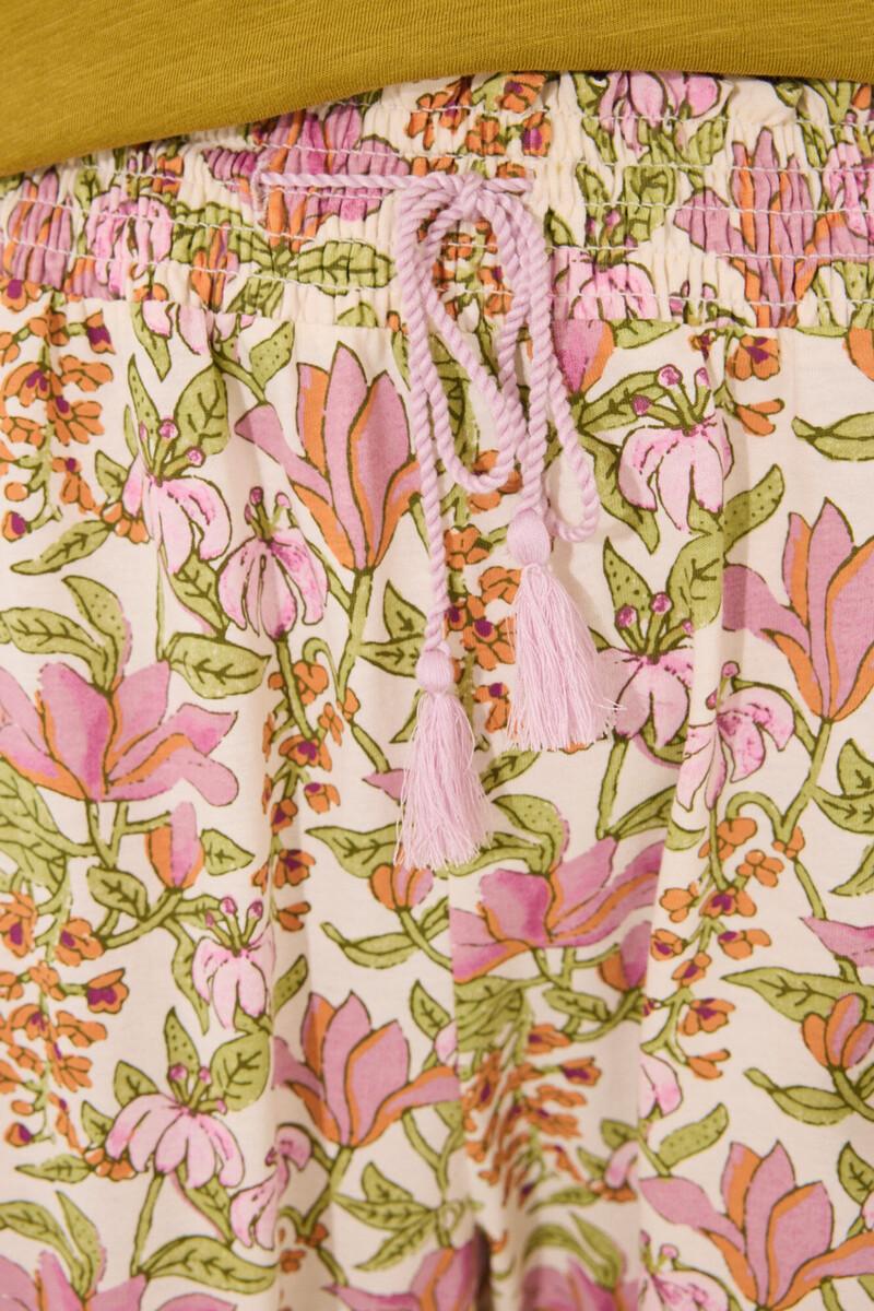 women'secret Pantalón largo lounge 100% algodón flores Ofertas especiales