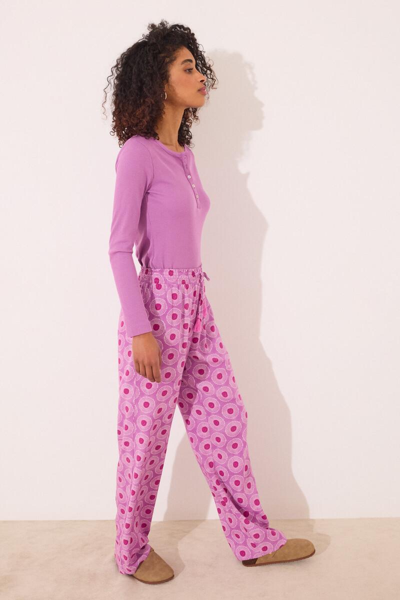 women'secret Pantalón largo viscosa estampado geométrico Grandes ahorros