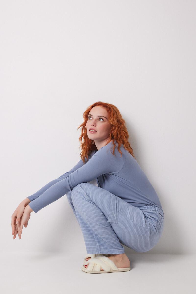 women'secret Pantalón largo cargo estampado cuadros Rebajas de fin de temporada