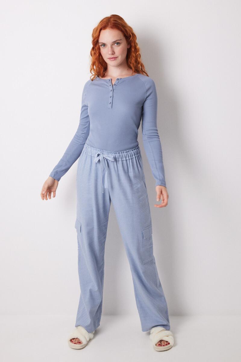 women'secret Pantalón largo cargo estampado cuadros Rebajas de fin de temporada