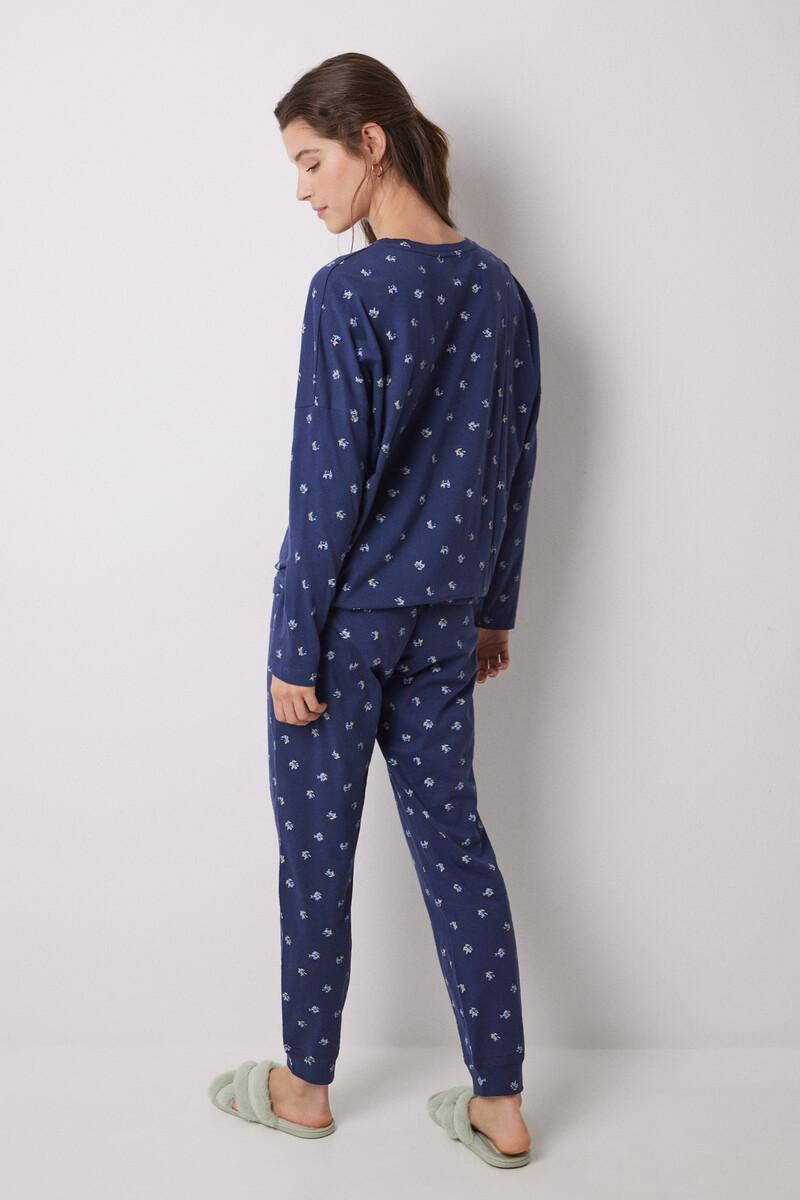 women'secret Pijama largo 100% algodón azul flores En línea
