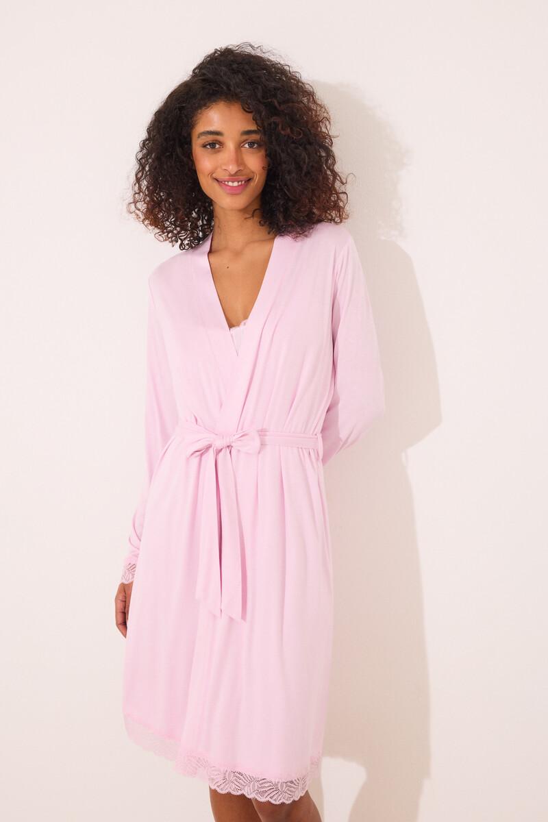 women'secret Bata midi viscosa rosa Venta caliente
