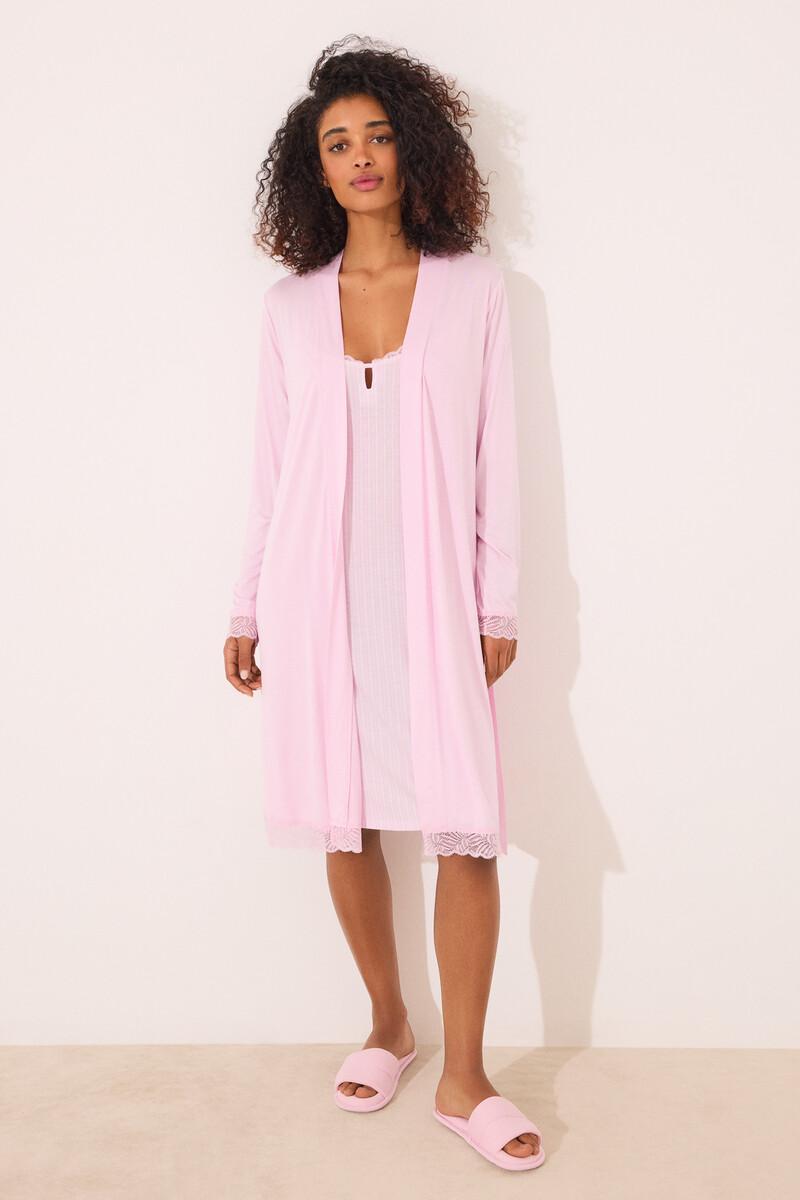 women'secret Bata midi viscosa rosa Venta caliente