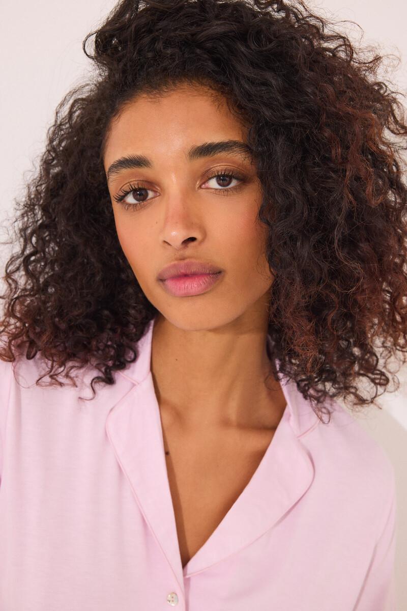 women'secret Pijama camisero Capri viscosa rosa En oferta