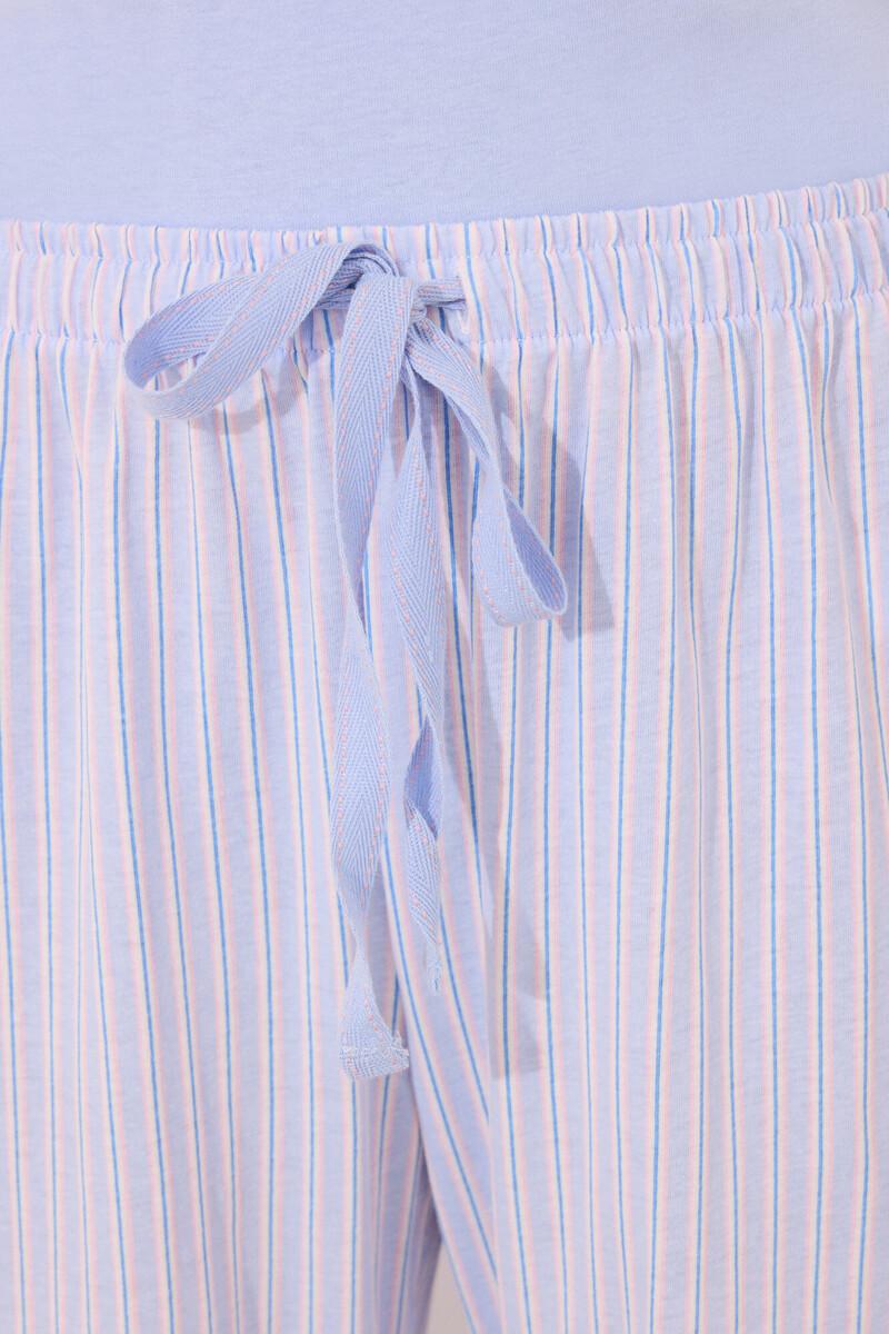 women'secret Pijama Capri 100% algodón azul rayas Tienda