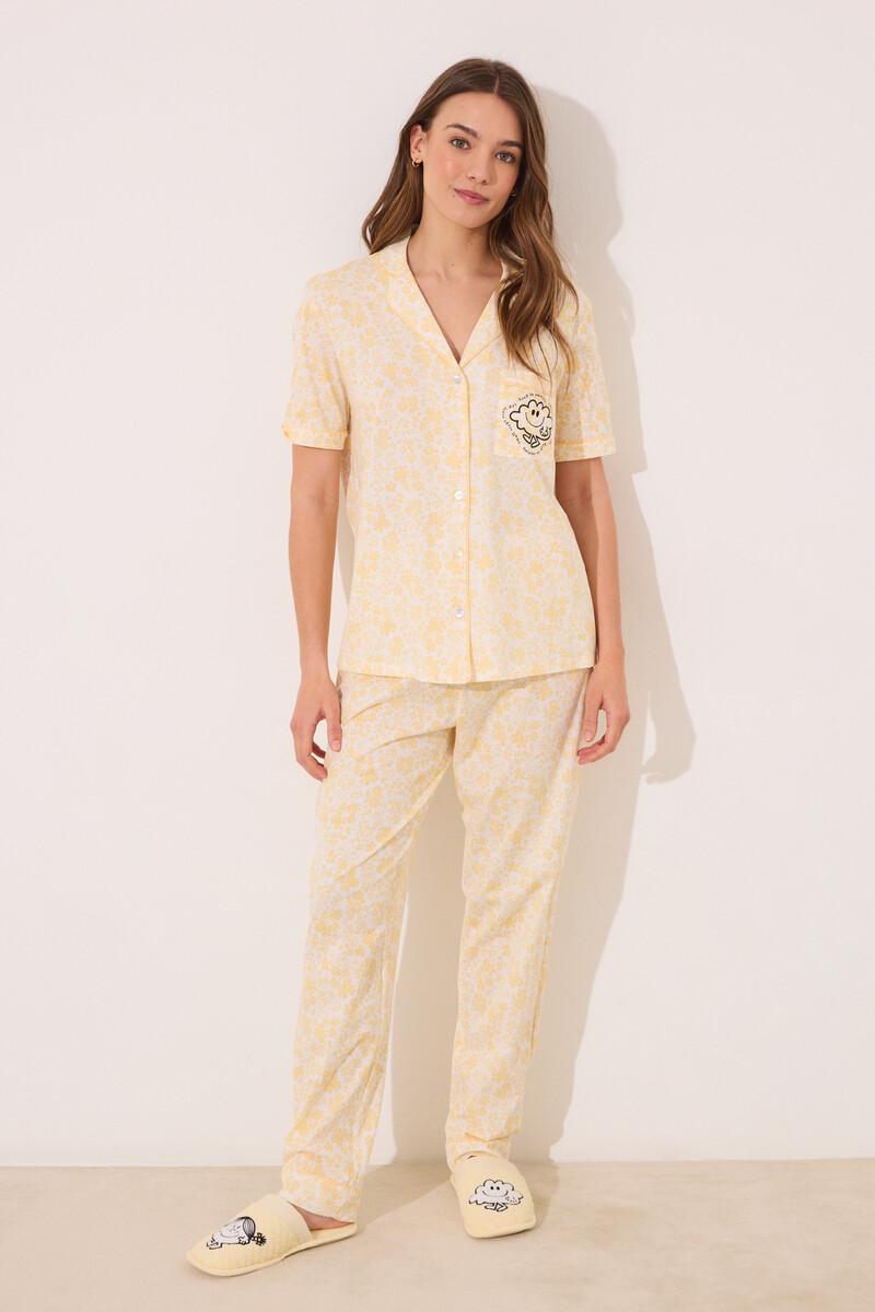 women'secret Pijama camisero algodón flores Smiley Liquidación