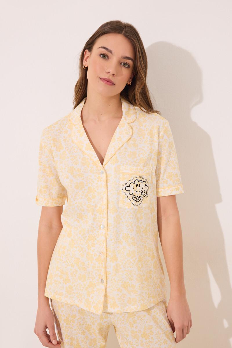 women'secret Pijama camisero algodón flores Smiley Liquidación