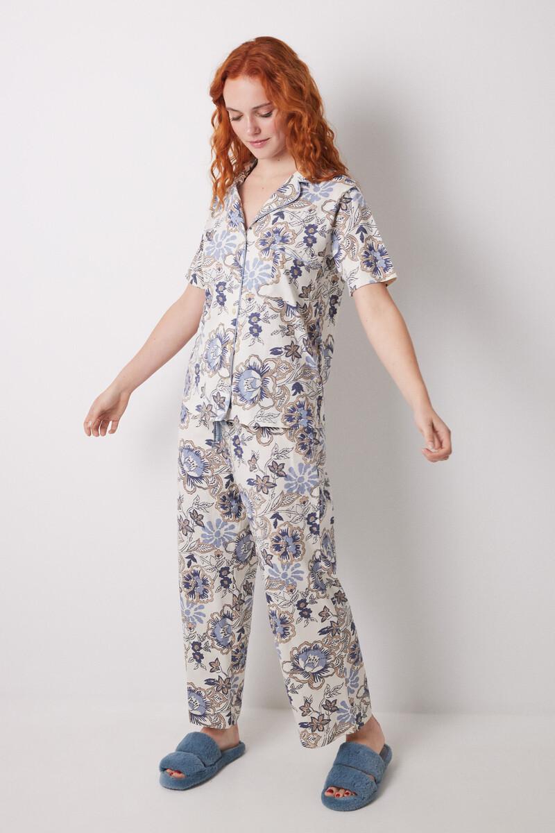 women'secret Pijama camisero Capri 100% algodón flores Envío gratis