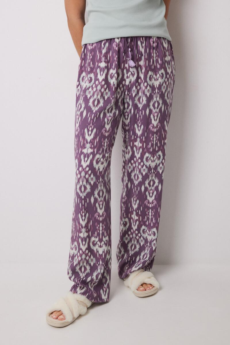 women'secret Pantalón largo viscosa estampado ikat Oferta especial