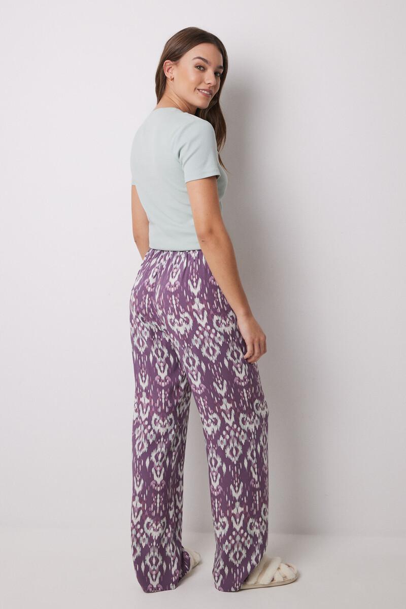 women'secret Pantalón largo viscosa estampado ikat Oferta especial