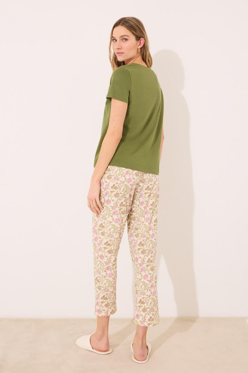 women'secret Pantalón largo carrot 100% algodón flores Liquidación