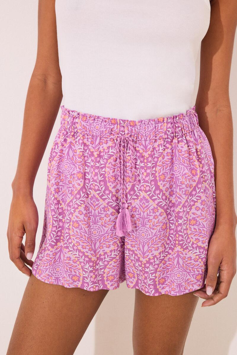 women'secret Pantalón corto viscosa estampado boho Envío internacional gratuito