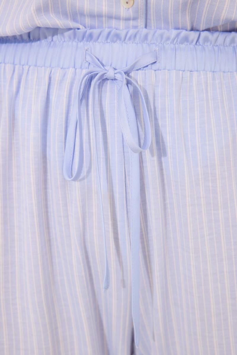 women'secret Pijama camisero Capri viscosa azul rayas Tienda de fábrica