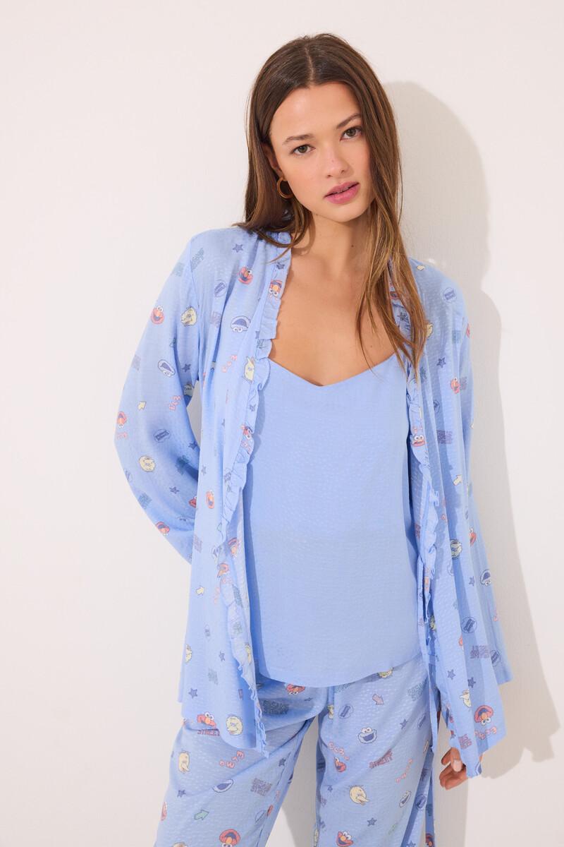 women'secret Set pijama largo satén "Barrio Sésamo" Libre de impuestos