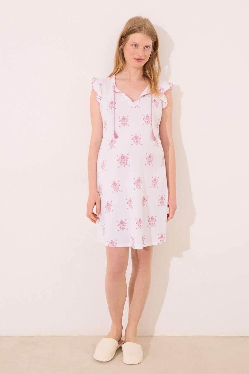 women'secret Camisón corto "maternity" blanco estampado floral Descuento por venta flash