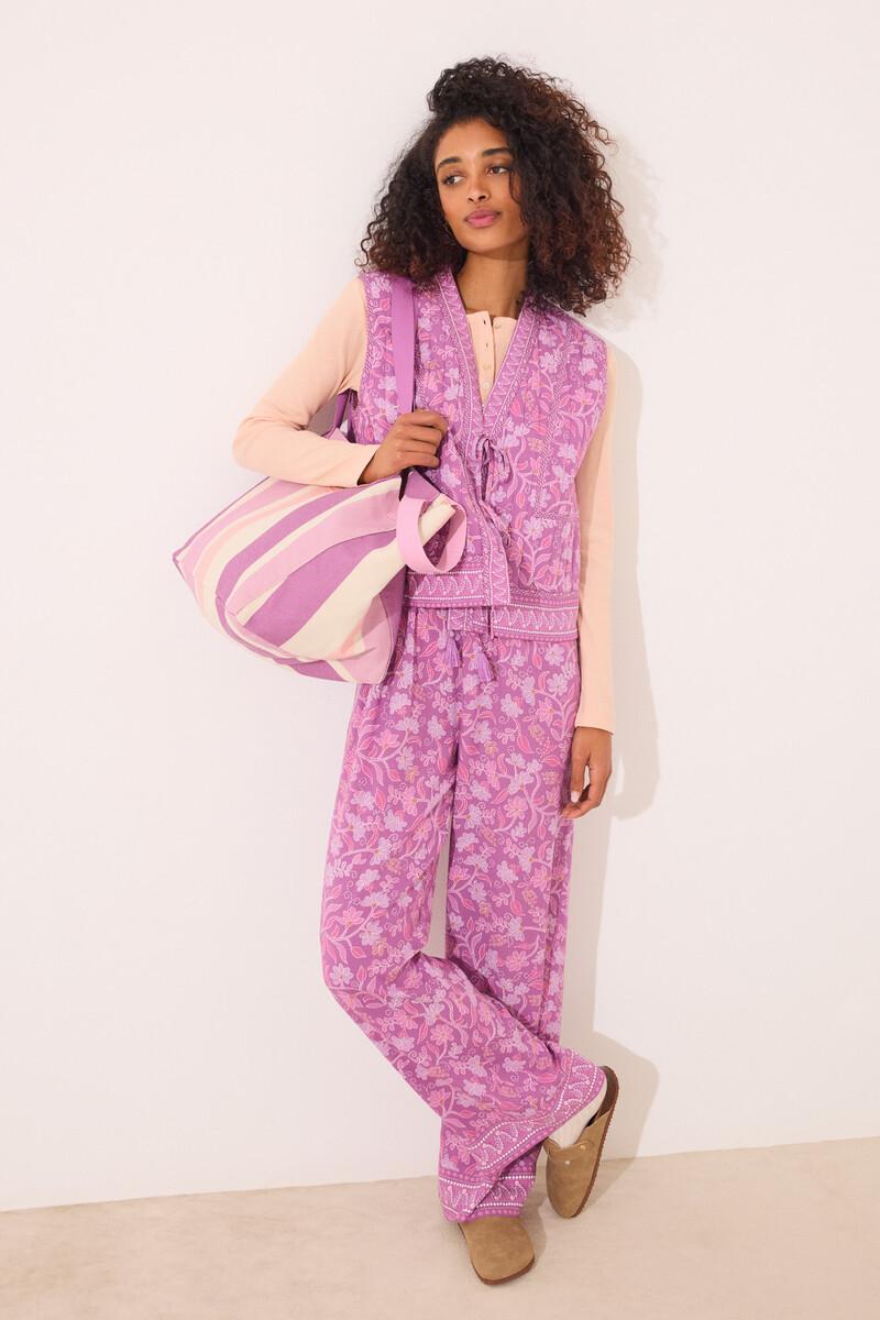 women'secret Chaleco acolchado morado print floral Ofertas de temporada