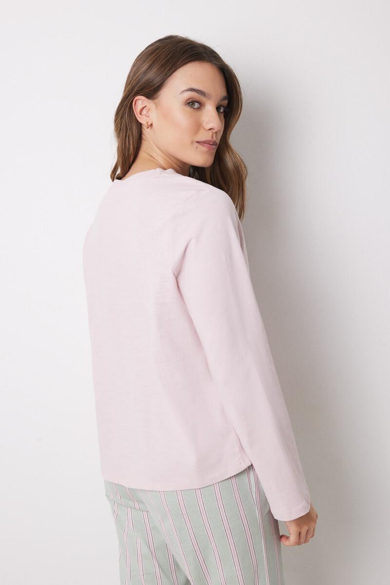 women'secret Camiseta manga larga 100% algodón rosa Grandes ahorros