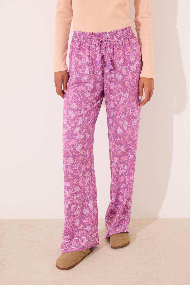 women'secret Pantalón largo viscosa estampado boho floral Precio ultrabajo