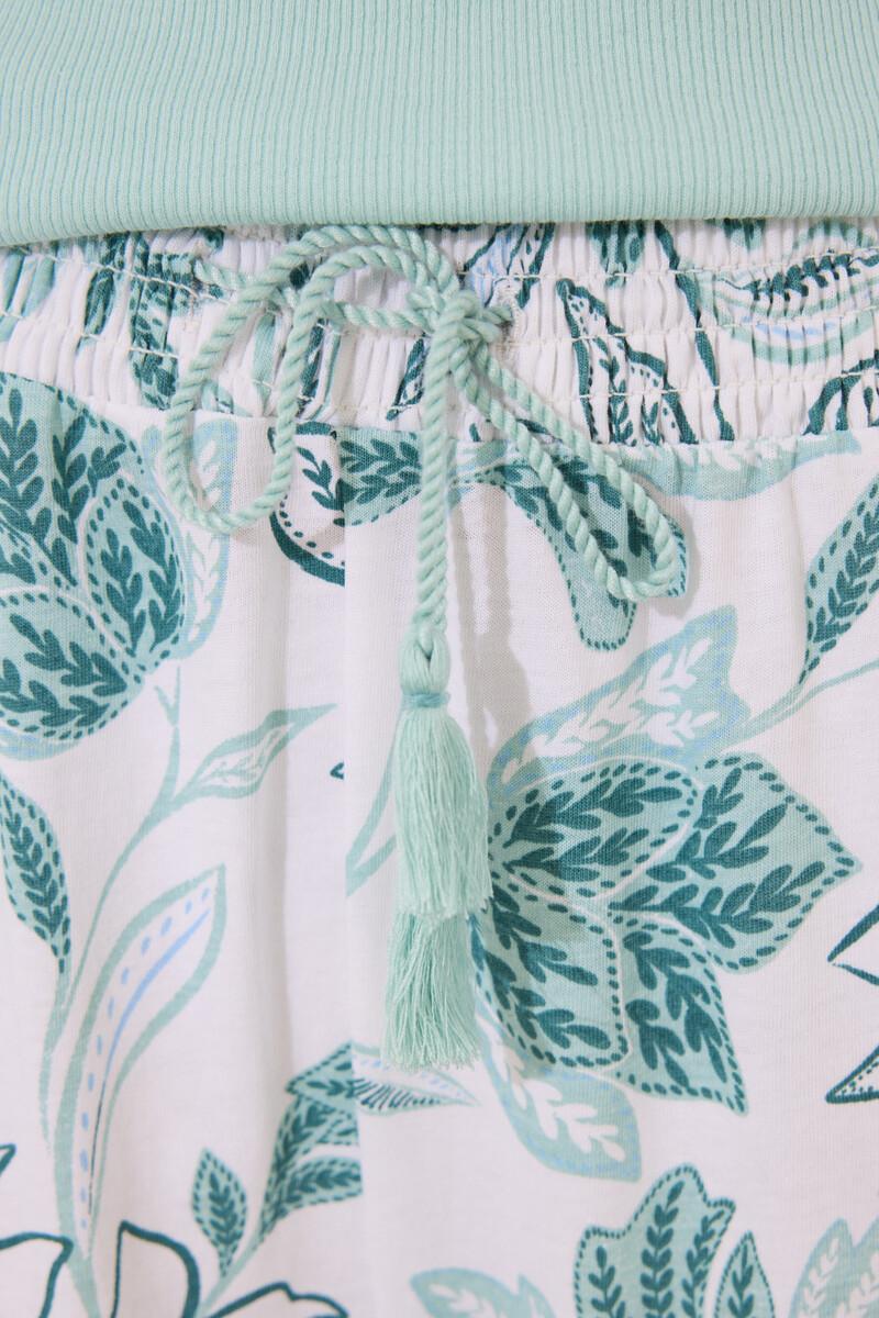 women'secret Pijama largo verde turquesa flores En línea