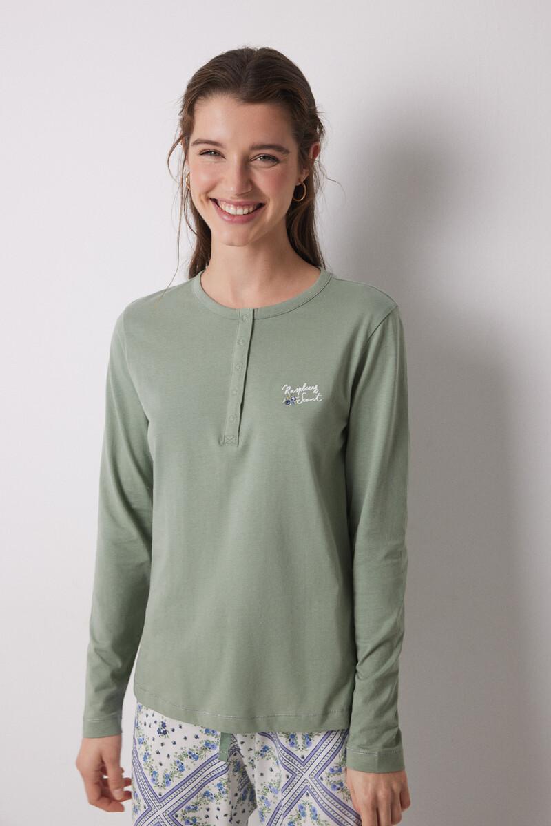 women'secret Pijama largo 100% algodón estampado pañuelo En oferta