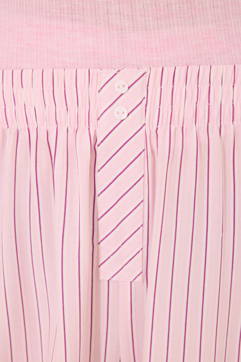 women'secret Pijama viscosa canalé rosa rayas Rebajas de fábrica