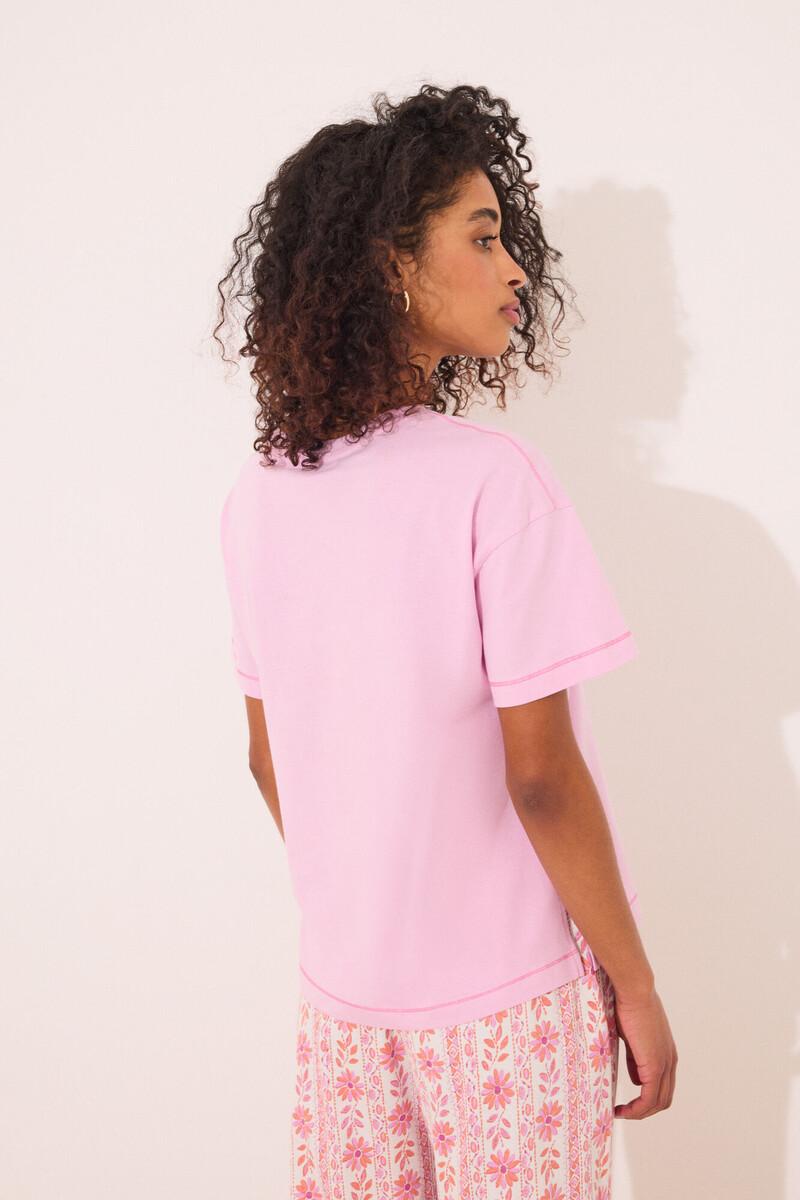 women'secret Camiseta manga corta 100% algodón rosa Ventas relámpago