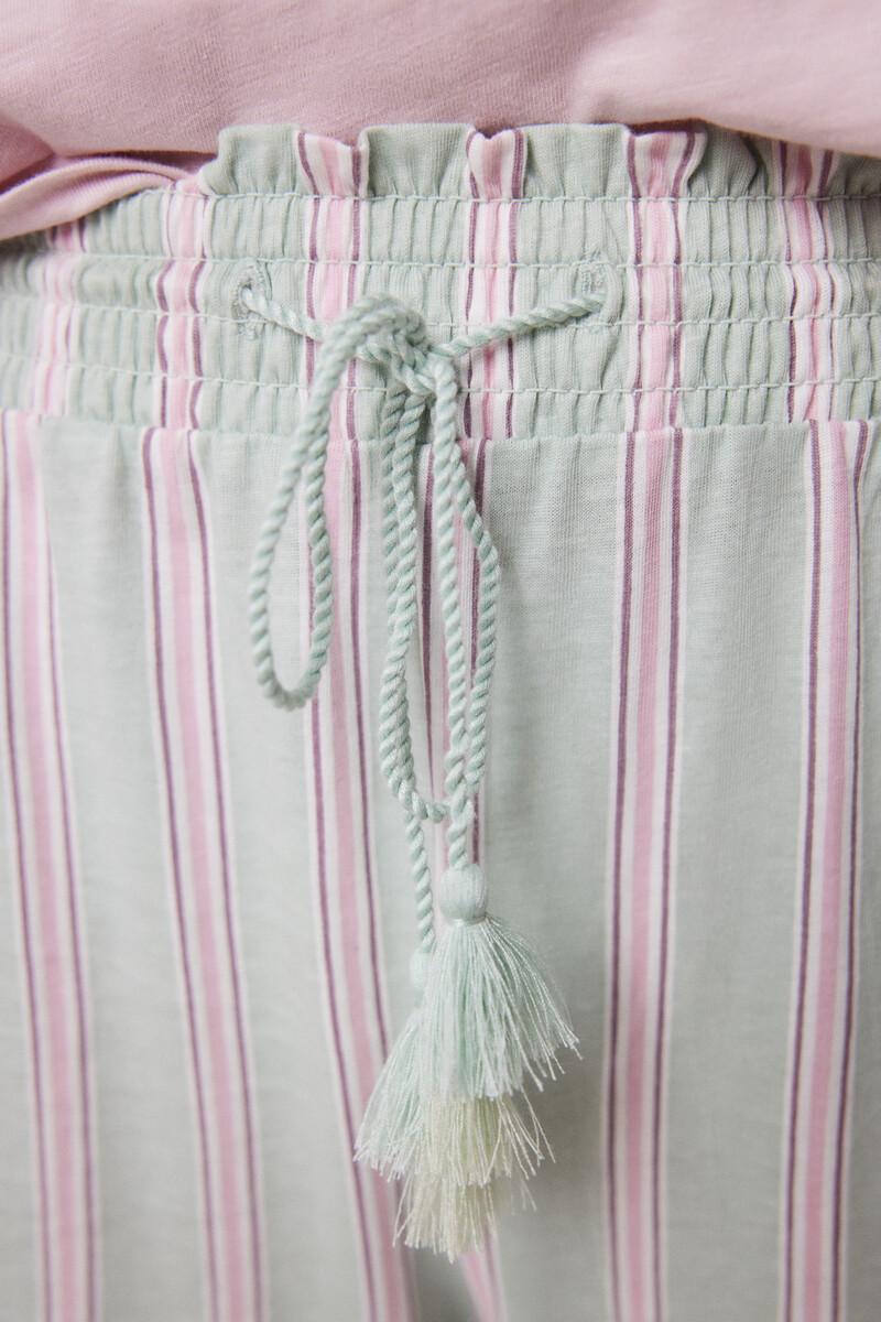 women'secret Pantalón largo 100% algodón rayas Descuento
