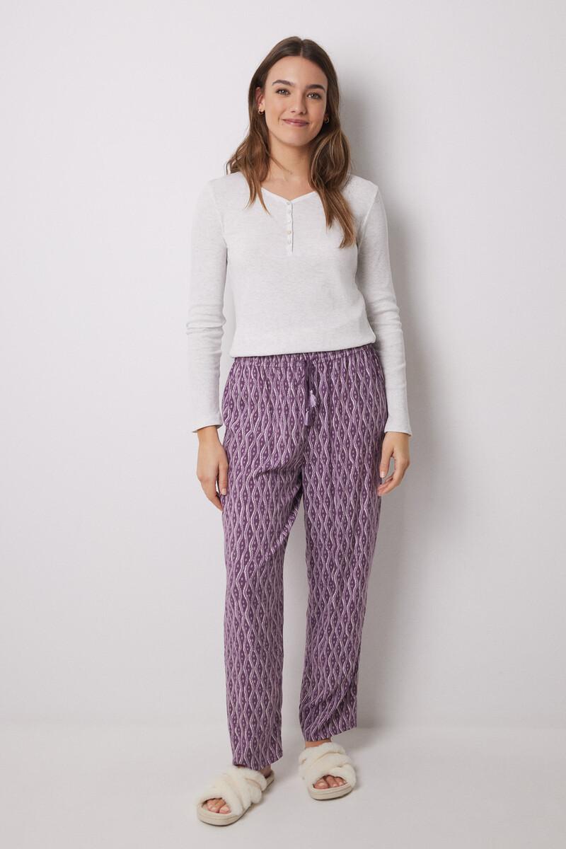 women'secret Pantalón carrot viscosa estampado ikat Liquidación